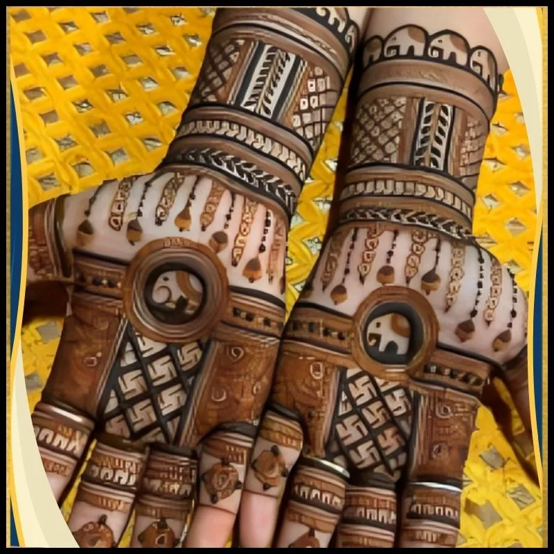 stylish full hand mehndi design
