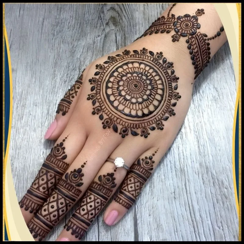 stylish full hand mehndi design
