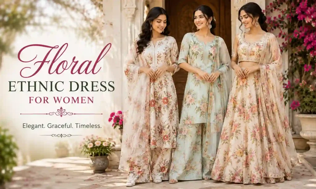 Floral Ethnic Dress for Women