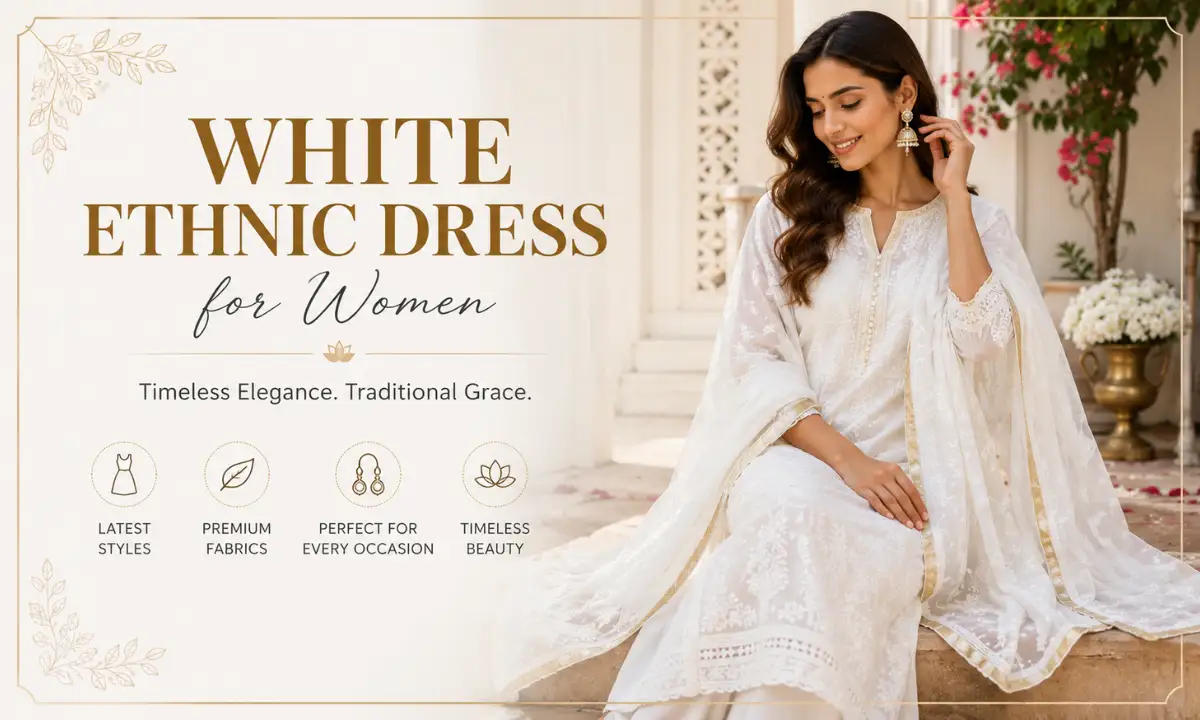 White Ethnic Dress for Women