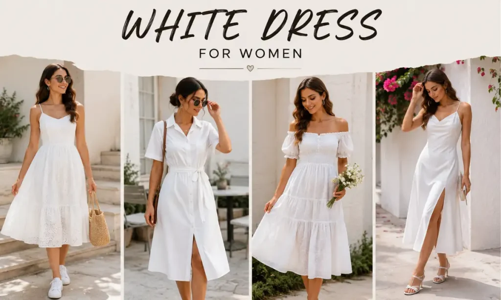 White Western Dress for Women