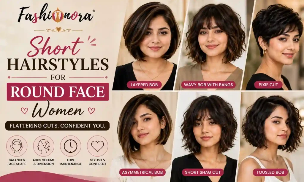 Short Hairstyles for Round Face Women
